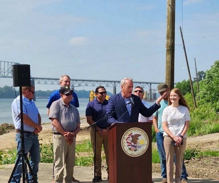 Sen. Fowler announces reconstruction of Old Shawneetown Ohio River boat ramp
